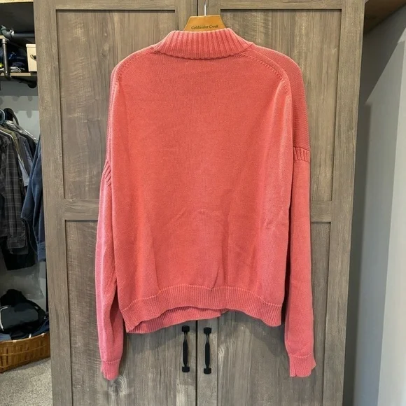 J.Crew X Cotton Cashmere Patch Pocket Mock-neck Sweater Pink - Picture 3 of 13
